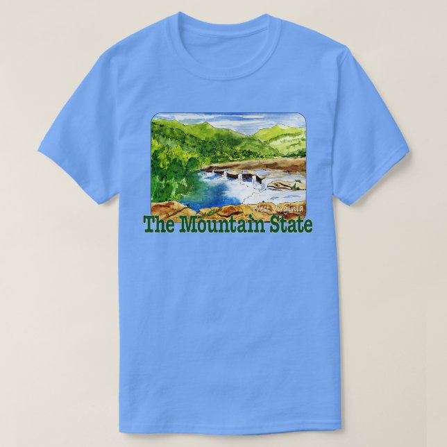 Camiseta Virginia Occidental, estado de la montaña (Diseño del anverso)