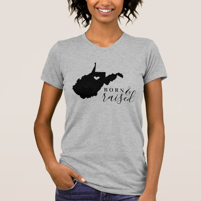 Camiseta Virginia Occidental nació y creció el té estatal (Anverso)