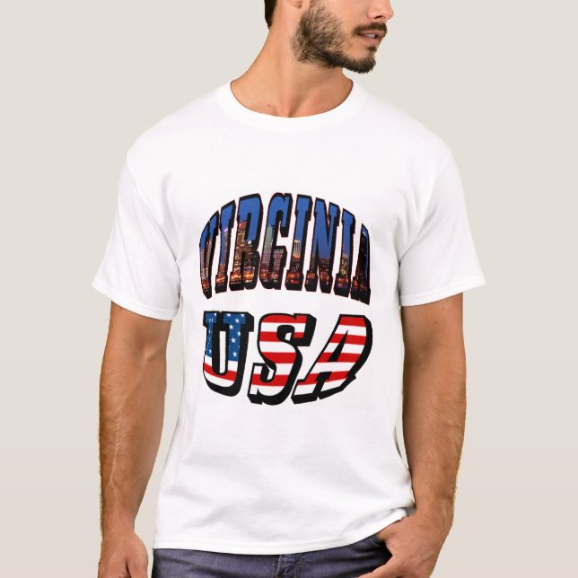 Camiseta Virginia Picture and USA Text (Anverso)