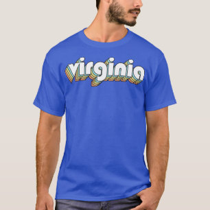 Camiseta Virginia Retro Estilo de Tipografía Arcoiris Faded