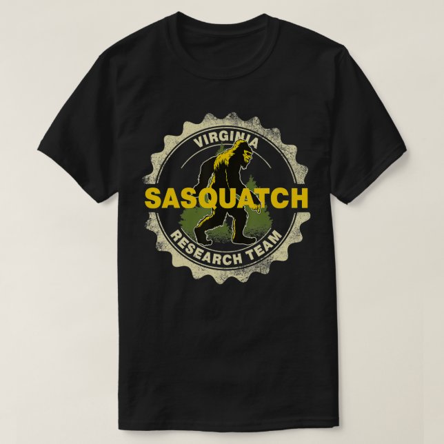 Camiseta Virginia Sasquatch Research Team Bigfoot Believer (Diseño del anverso)