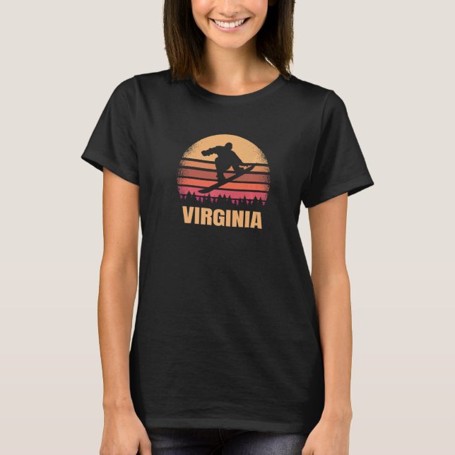 Camiseta Virginia Snowboard Vintage Va Snow Boarder Retr (Anverso)