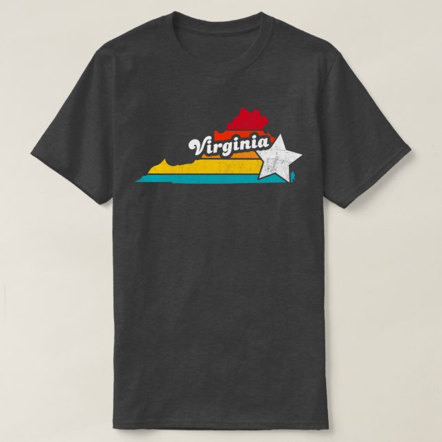 Camiseta Virginia Vintage Distresres Souvenir (Diseño del anverso)