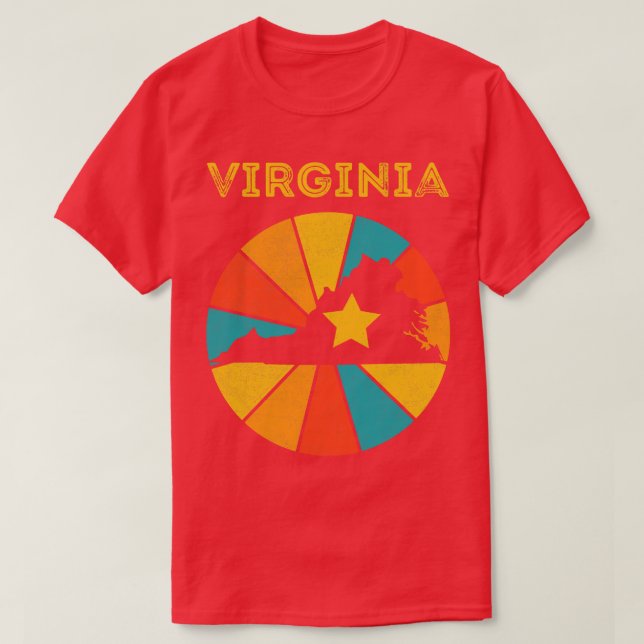 Camiseta Virginia Vintage Distresres Souvenir 1 (Diseño del anverso)