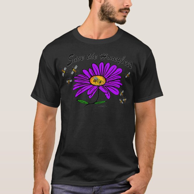 Camiseta Virginia Wright Save the Honeybees Floral Premium  (Anverso)