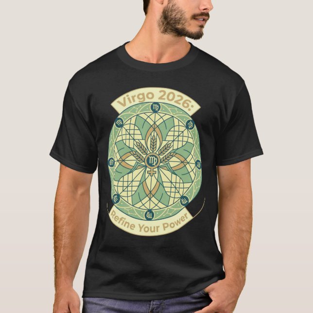 Camiseta Virgo 2026 Zodiac Mandala | Earth Sign Astrology A (Anverso)