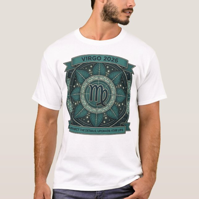 Camiseta Virgo 2026 Zodiac Sacred Geometry – Earth Sign Art (Anverso)