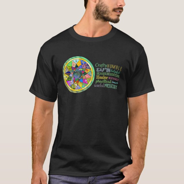 Camiseta Virgo Astrology Mandala characteristics traits  un (Anverso)