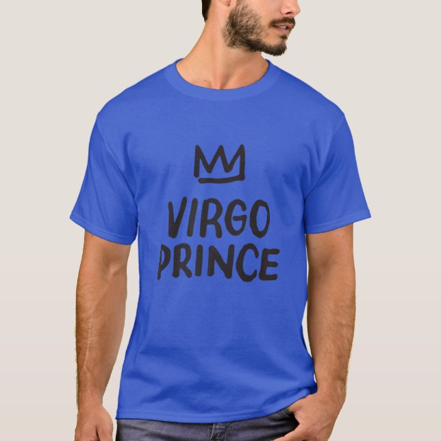 Camiseta Virgo Boy Regalos Virgo Prince Zodiac Rótulo Cumpl (Anverso)