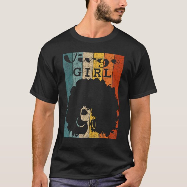 Camiseta Virgo Chica Afro Natural Hair Diva Black Woman Zod (Anverso)