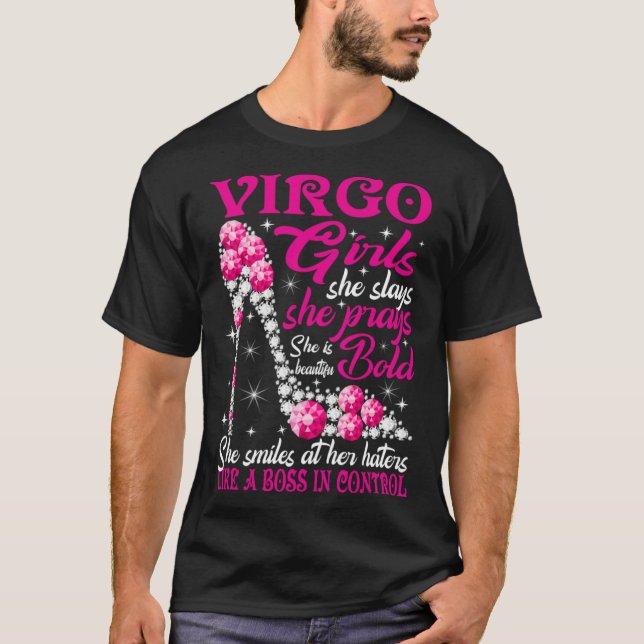 Camiseta Virgo Chica como un jefe en zapatos de diamante de (Anverso)