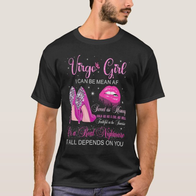 Camiseta Virgo Chica Cumpleaños Tos Altos Lips De Perforaci (Anverso)