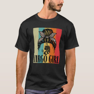 Camiseta Virgo Chica Cute Mujer Enfrenta Rótulo Zodiac Naci