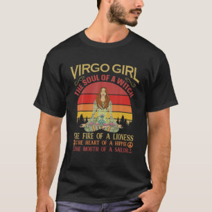 Camiseta Virgo Chica Zodiac Graciosa Astrología Retro Vinta