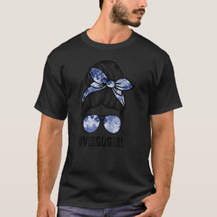 Camiseta Virgo Chica Zodiac Rótulos Messy Bun Astrología Na