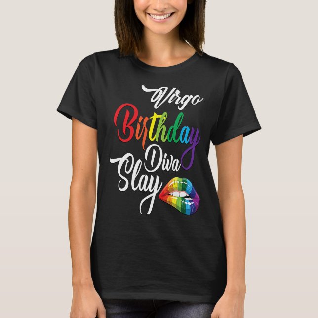 Camiseta Virgo Cumpleaños Diva Slay Zodiac Nacida En Agosto (Anverso)