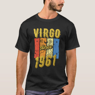 Camiseta Virgo de cumpleaños 1961 Rótulo zodiaco
