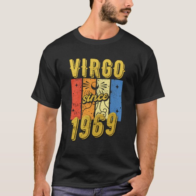 Camiseta Virgo de cumpleaños 1969 Rótulo Zodiaco (Anverso)