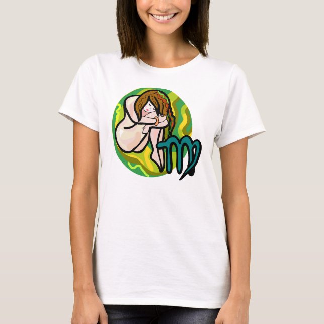 Camiseta Virgo de estilo de los años 70 con símbolo (Anverso)
