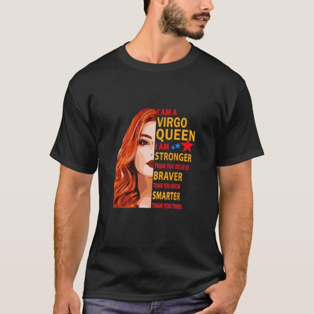 Camiseta Virgo de pelo rojo mujer Reina Yo Soy Más Fuerte C (Anverso)