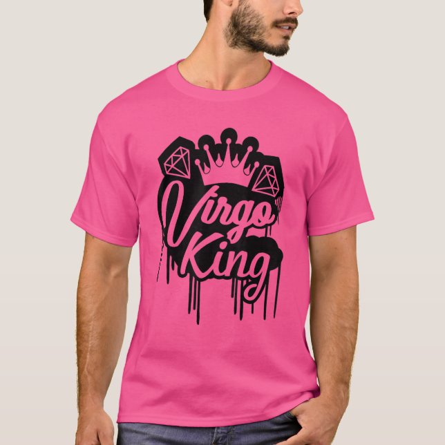 Camiseta Virgo King Zodiac Rótulo Drin Cumpleaños de la Cor (Anverso)