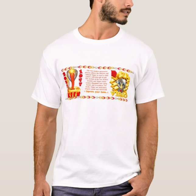 Camiseta virgo llevado serpiente 1977 del fuego del zodiaco (Anverso)