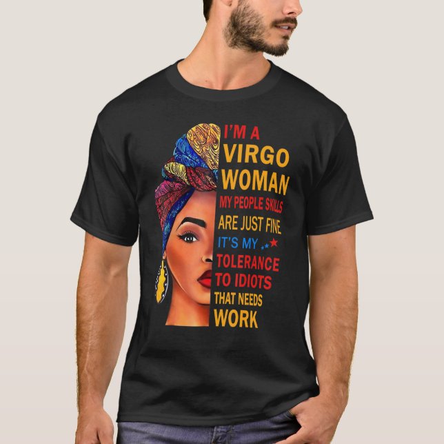 Camiseta Virgo Mujer Mi Gente Habilidades Cumpleaños Virgo  (Anverso)