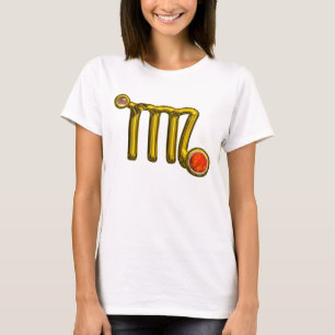 CAMISETA VIRGO / ORO ,NARANJA GRIS AGATE ZODIAC RÓTULO JEWE