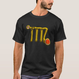 CAMISETA VIRGO / ORO ,NARANJA GRIS AGATE ZODIAC RÓTULO JEWE