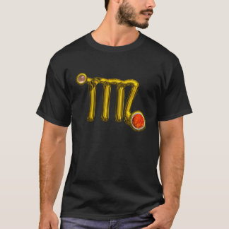 CAMISETA VIRGO / ORO ,NARANJA GRIS AGATE ZODIAC RÓTULO JEWE