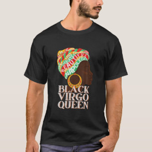 Camiseta Virgo Queen Black Woman Head Wrap Dhuku African Am
