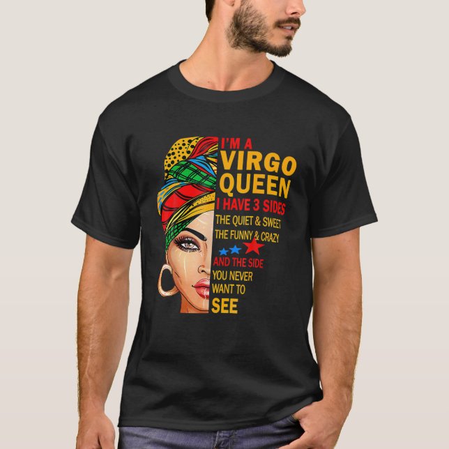 Camiseta Virgo Queen I Have 3 Sides Funny Birthday Gift Vir (Anverso)