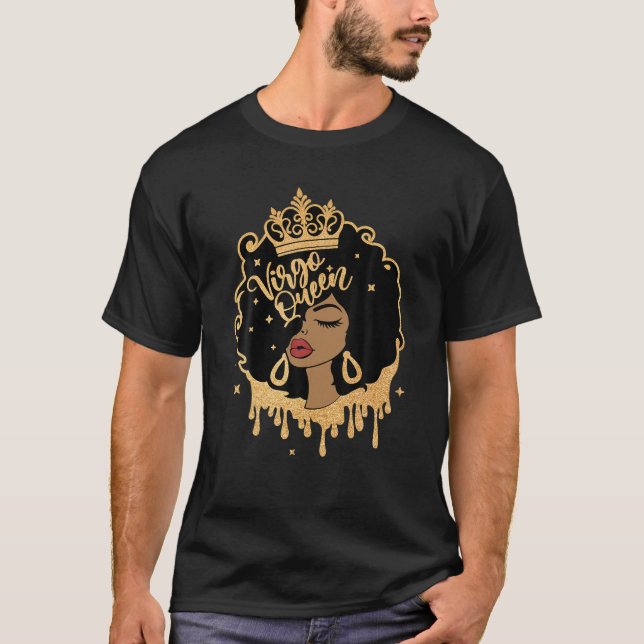 Camiseta Virgo Queen | Reina afro | Afroamericanos (Anverso)