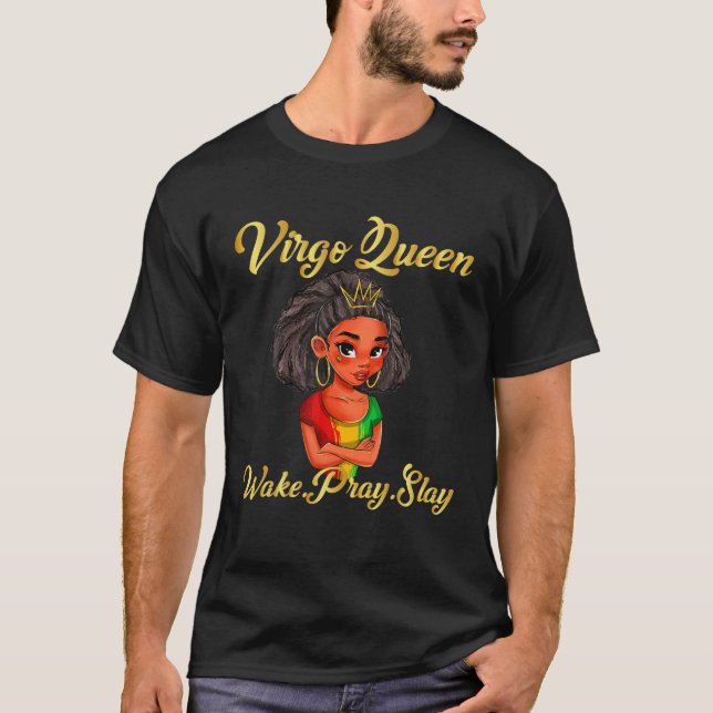 Camiseta Virgo Queen S Por Mujeres Aniversario Africano (Anverso)