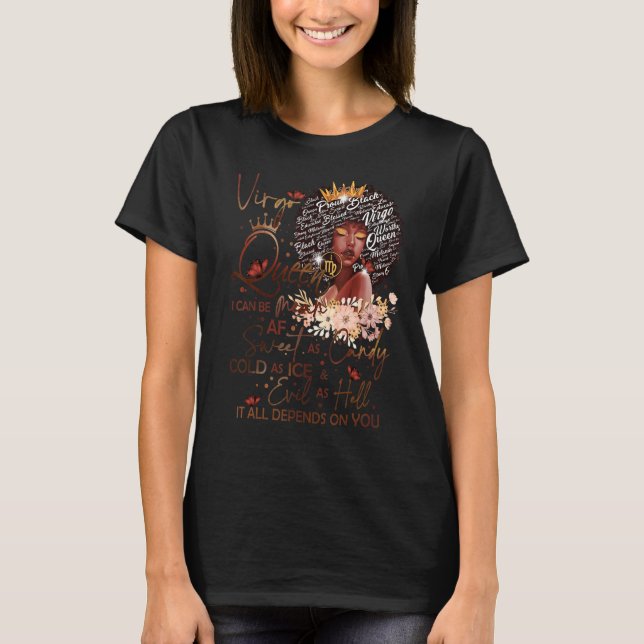 Camiseta Virgo Queen Sweet As Candy Birthday for Black Wom (Anverso)