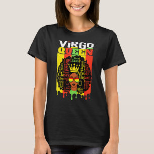 Camiseta Virgo Queen Zodiac Afro Hair Style Bendito Clásico
