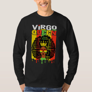 Camiseta Virgo Queen Zodiac Afro Hair Style Bendito Clásico