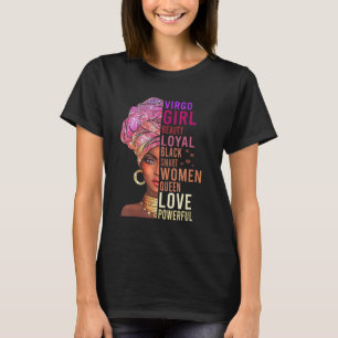 Camiseta Virgo Reina cumpleaños zodiaco disfraz mujer negra