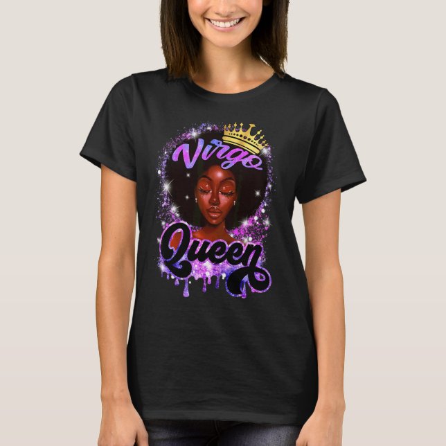 Camiseta Virgo Reina Negra Reina Melanin Mujeres Afro Nacid (Anverso)
