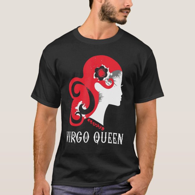 Camiseta Virgo Reina Zodiac Rótulo Astrología Feliz cumplea (Anverso)