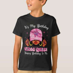 Camiseta Virgo Rosa Reina Mujer Negra Con Camo Gordo Es Mi