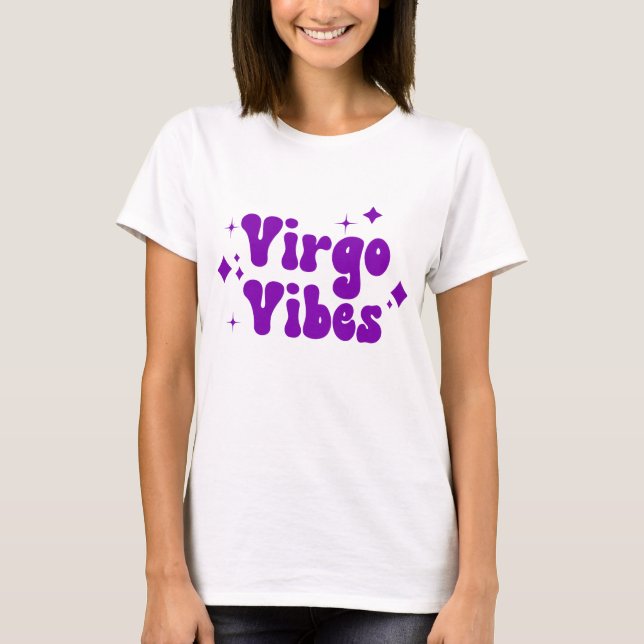 Camiseta Virgo Vibes Zodiac Astrología Estrellas moradas (Anverso)