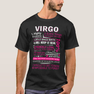 Camiseta Virgo Zodiac Chicas de cumpleaños dicen Rótulo Vir