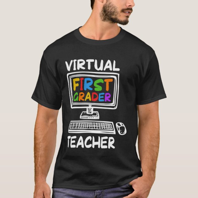 Camiseta Virtual 1st Grade Teacher Distance Learning Back t (Anverso)