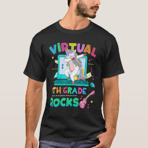 Camiseta Virtual 9º grado Rocks Dabbing Unicorn Máscara de 