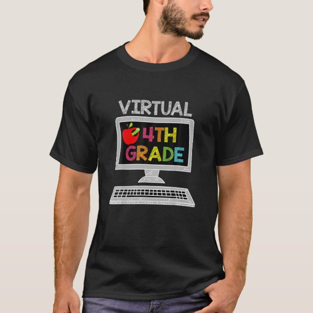Camiseta Virtual Cuarto Grader - Distancia Aprendiendo De N (Anverso)