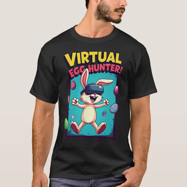 Camiseta Virtual Egg Hunter - Funny Gamer Bunny Vr Easter G (Anverso)