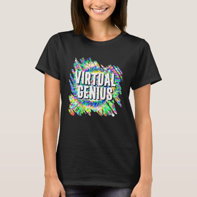 Camiseta Virtual Genius Virtual Learning Homeschooling Quo (Anverso)