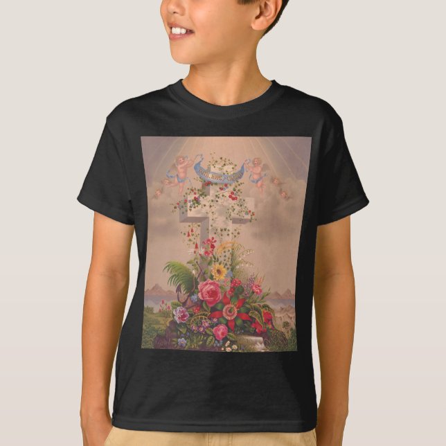 Camiseta virtudes teológicas Fe, Esperanza y Caridad (Anverso)