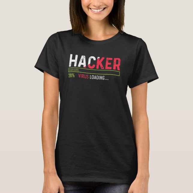 Camiseta Virus Hacker Cargando Nerd O Geek (Anverso)